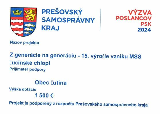 Projekt podporený z rozpočtu PSK 